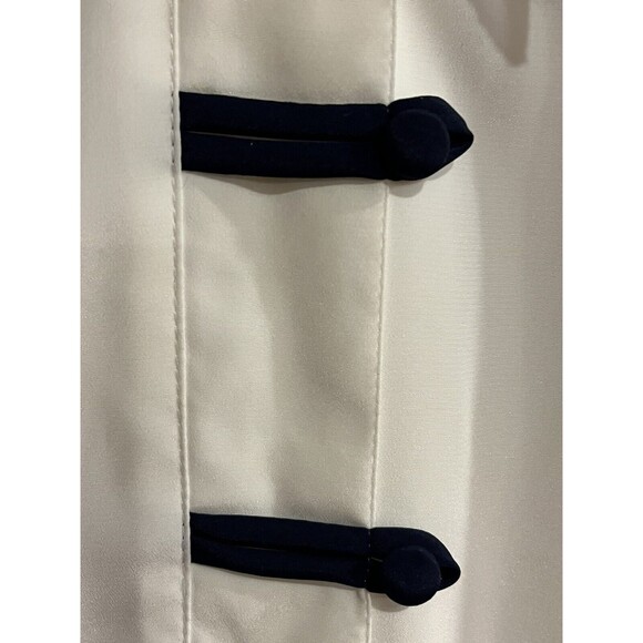 Vintage 90s Blouse Career Shoulder Pads Button Up LS Sz 8 USA Light Academia - Picture 6 of 12